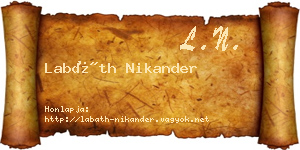 Labáth Nikander névjegykártya